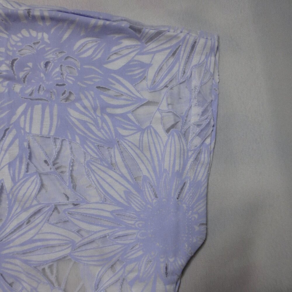NWT CHRISTOPER & BANKS womens BLOUSE shirt WHITE lavender PURPLE sheer SIZE XL - Picture 7 of 10